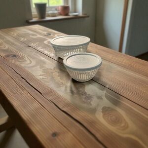 Pyrex Glass Bowl Set with White Lids